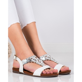 Kylie Stilfulde flade sandaler hvid 2
