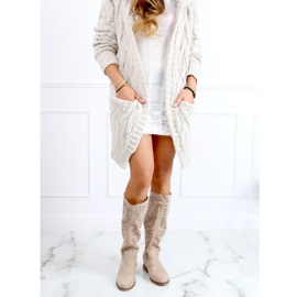 Åbne støvler skjult kile beige ST-56P Beige 2