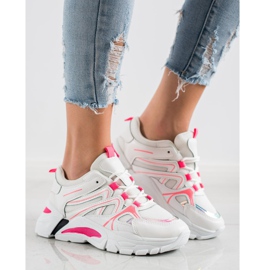 SHELOVET Sneakers med lyserød indsats hvid 2