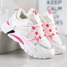 SHELOVET Sneakers med lyserød indsats hvid 3