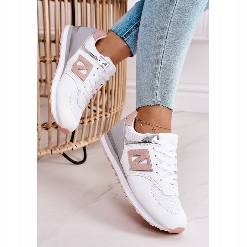 Sportssko til kvinder Sneakers Hvid og Pink Last Minute lyserød grå 1