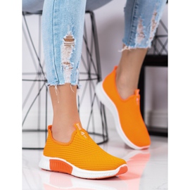 SHELOVET Behagelige tekstilsneakers orange 1