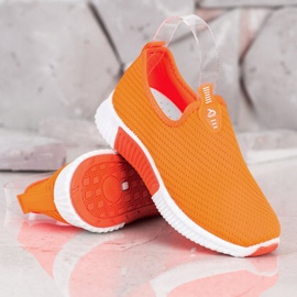 SHELOVET Behagelige tekstilsneakers orange 2