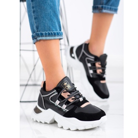 SHELOVET Stilfulde sneakers sort 2