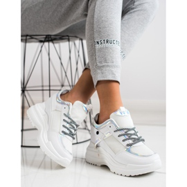 Marquiz Wedge Sneakers hvid sølv 1