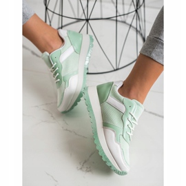 Bestelle Sneakers med glitterplatform hvid grøn 4