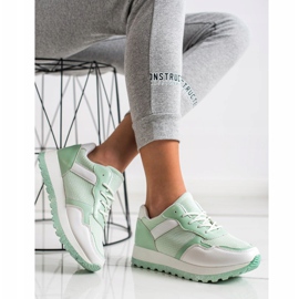 Bestelle Sneakers med glitterplatform hvid grøn 5