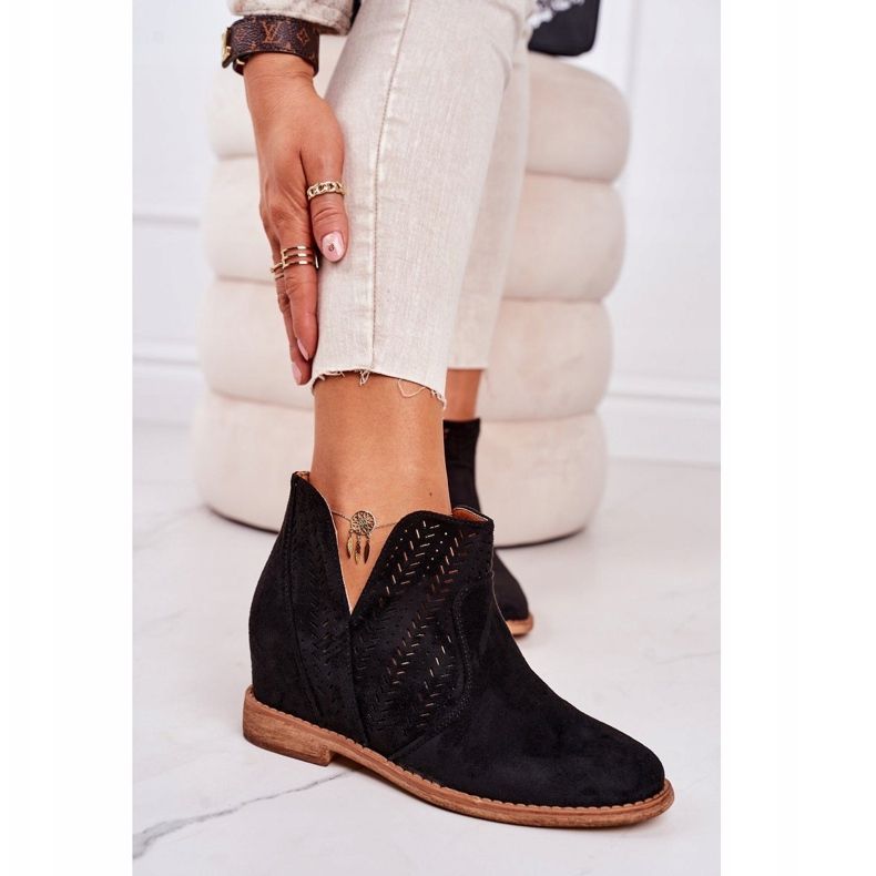 Openwork Black Melanie Wedge Støvler sort 1