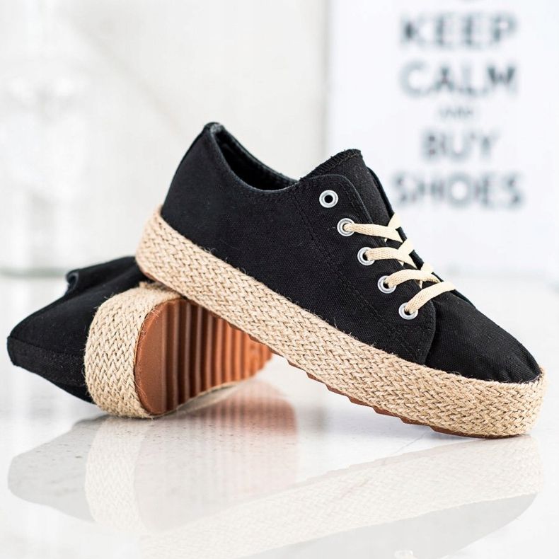 Kylie Stilfuld Espadrilles sort 1