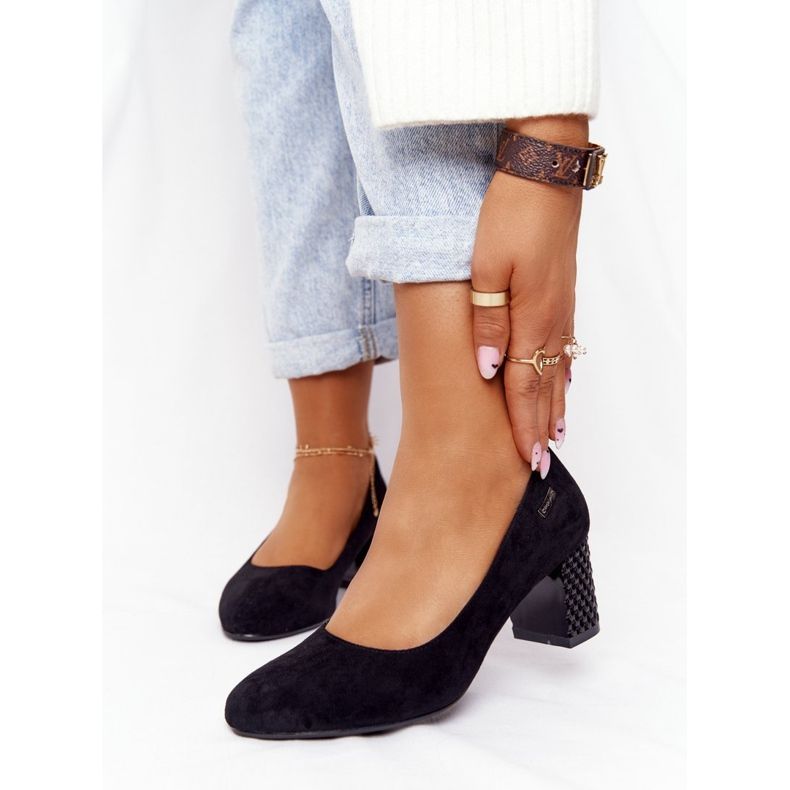 Sergio Leone Black Suede Pumps Selva2 sort 2
