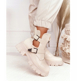 FB2 Kvinders platformarbejderstøvler Beige Cosmic Love 1