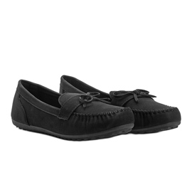 Sort mat loafers med en Deborah sløjfe 1