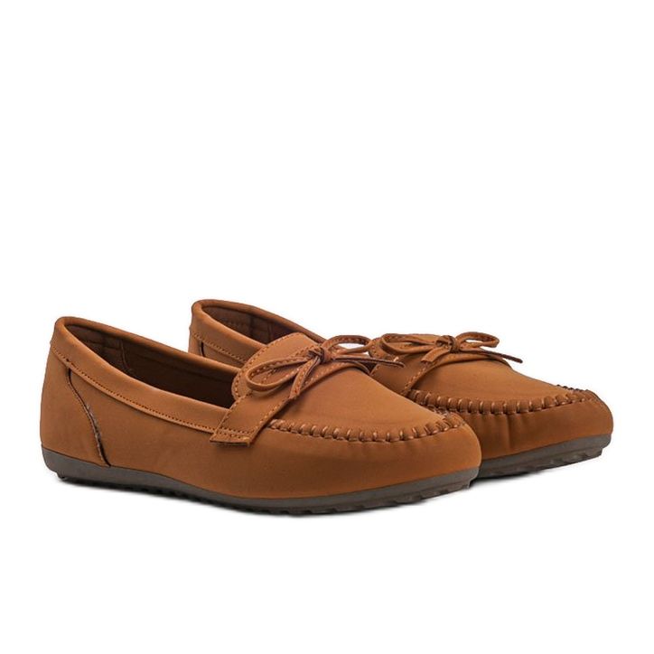 Brune matte loafers med Deborah sløjfe 1