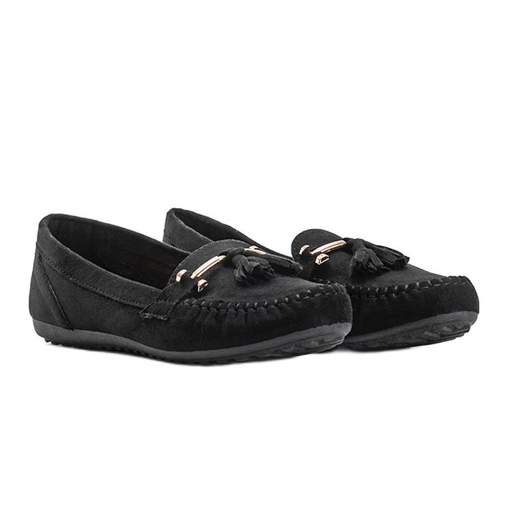 Aubrey loafers i sort ruskind 1