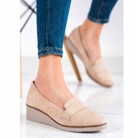 Suede Lords på VINCEZA -kilen beige 1