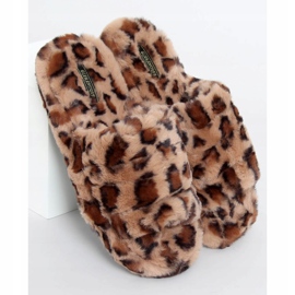 Brun X8130 Leopard damesko med elastik 1