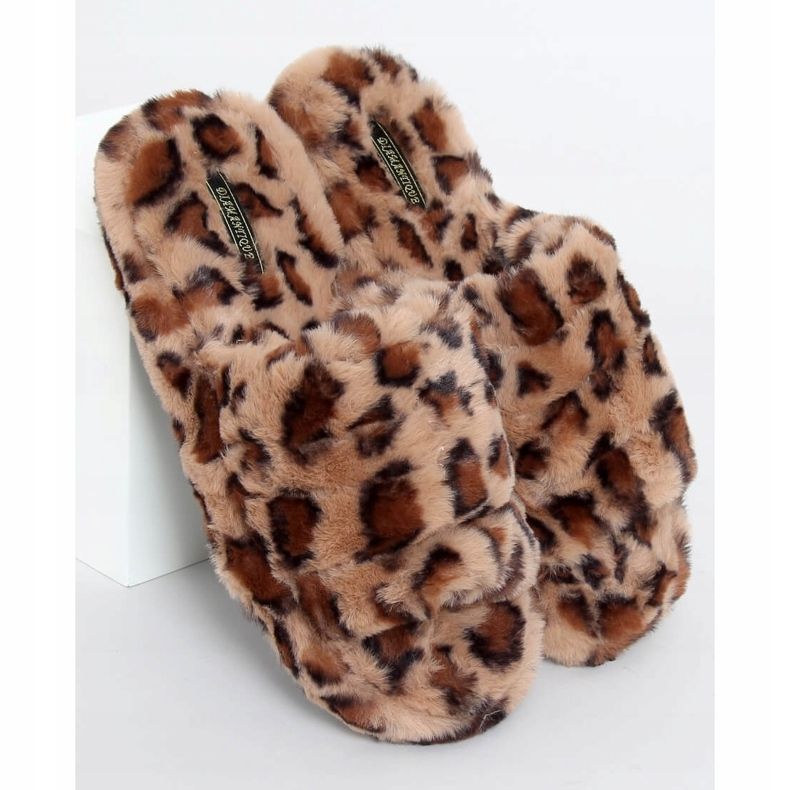 Brun X8130 Leopard damesko med elastik 1