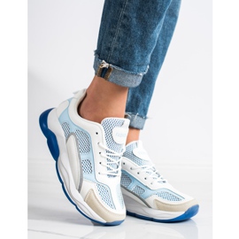 Via Giulia  Sneakers med glitter mode hvid blå 1