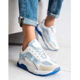 Via Giulia  Sneakers med glitter mode hvid blå 2