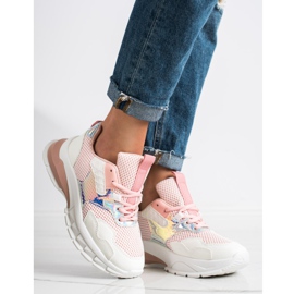 SHELOVET Moderigtige sneakers hvid lyserød 2