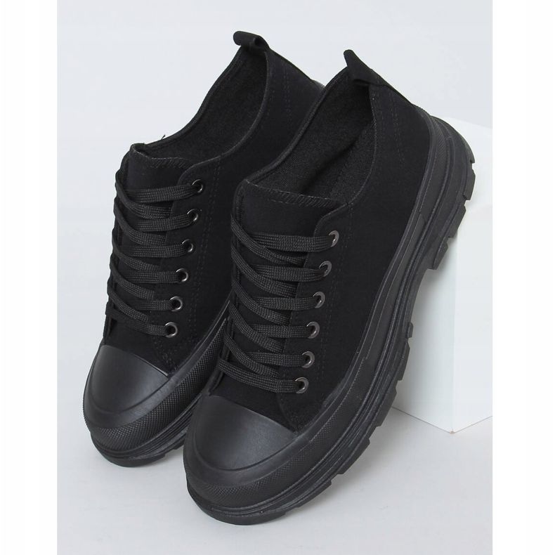 Sorte damesko (sort sål) LA122 Allblack 1