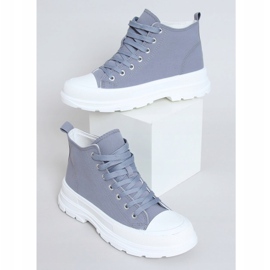 Grå kvinders sneakers LA123 blå 1