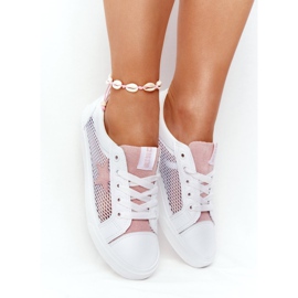 Kvinders sneakers med Mesh Big Star DD274688 Hvid-pink 4