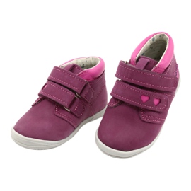 Mazurek Læder sportssko med velcro 1355 fuchsia-pink lyserød 2