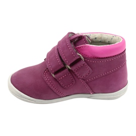 Mazurek Læder sportssko med velcro 1355 fuchsia-pink lyserød 1