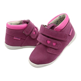 Mazurek Læder sportssko med velcro 1355 fuchsia-pink lyserød 3