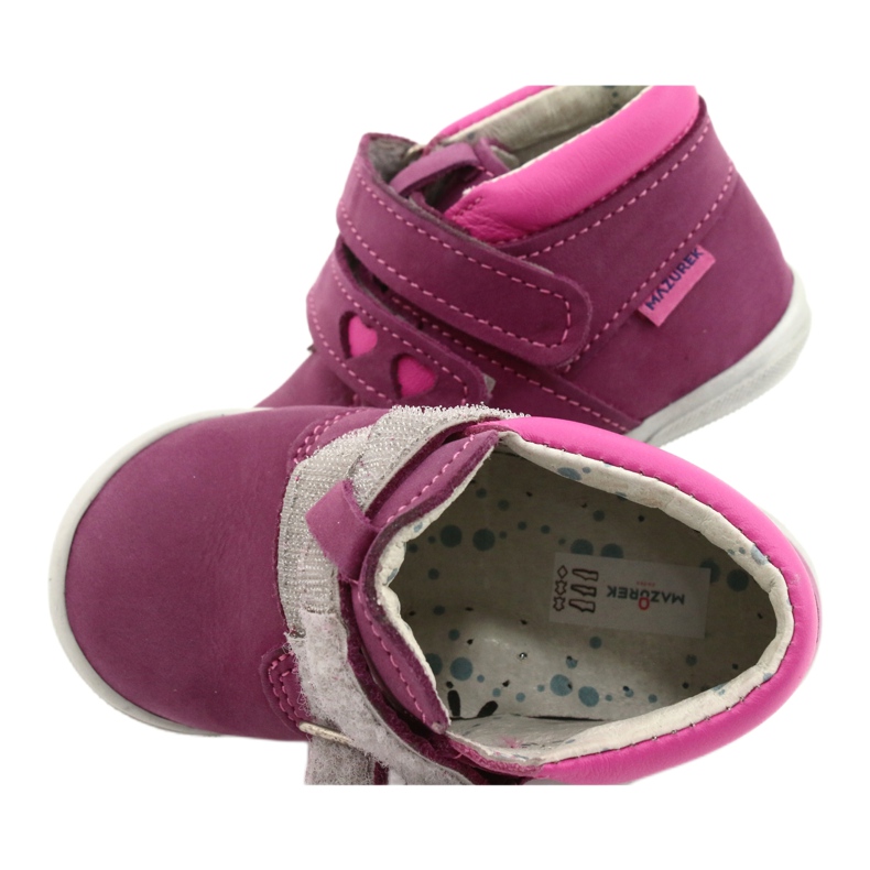 Mazurek Læder sportssko med velcro 1355 fuchsia-pink lyserød 4