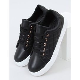 Sort quiltet kvinders sneakers BL232P Sort 1