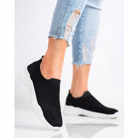Ideal Shoes Slip-on sko med mesh sort 1