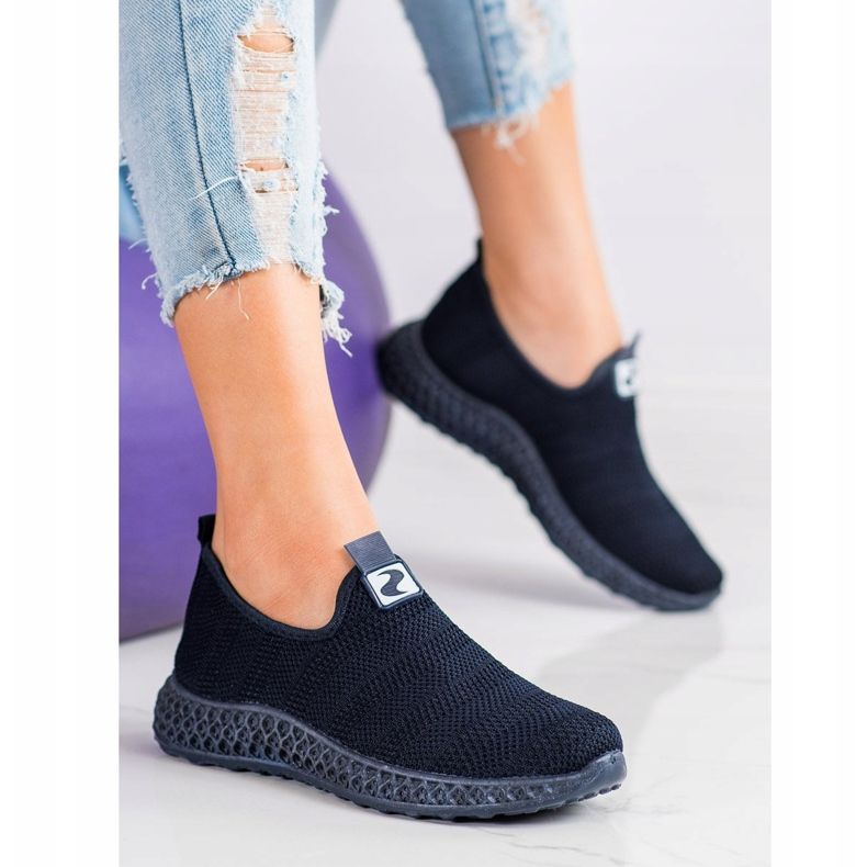 SHELOVET Spring Openwork Slipons blå 1