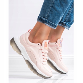 SHELOVET Lyserøde sneakers med Eco Leather 2
