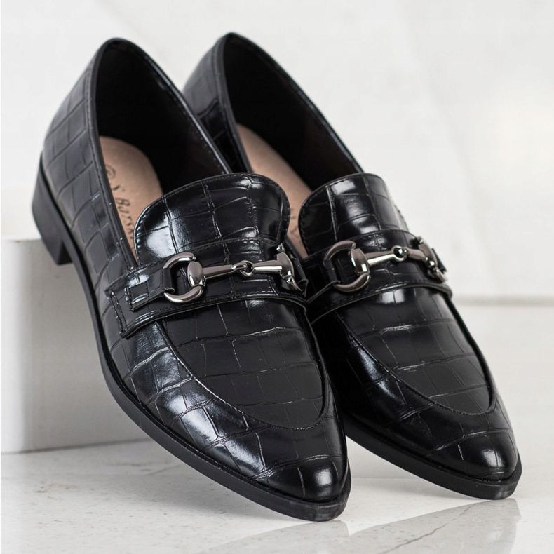 S. BARSKI Elegante mokasiner i Spitz sort 1