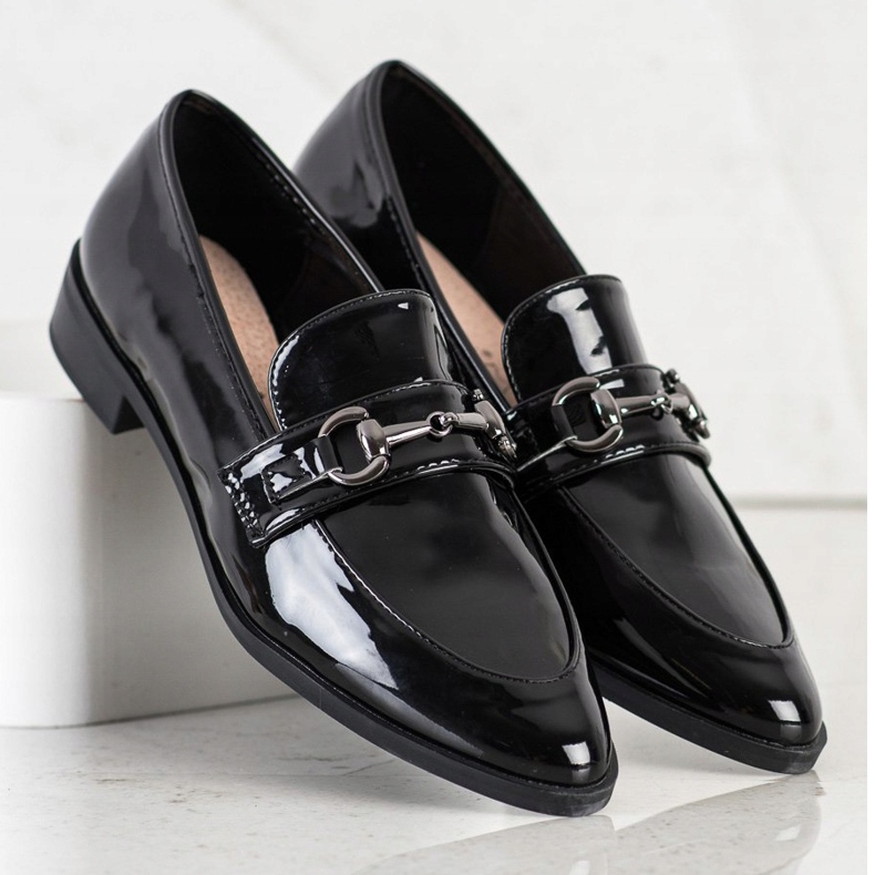 S. BARSKI Elegante mokasiner i Spitz sort 1