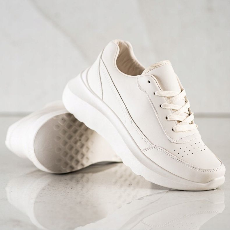 SHELOVET Klassiske Eco Leather Sneakers beige 1