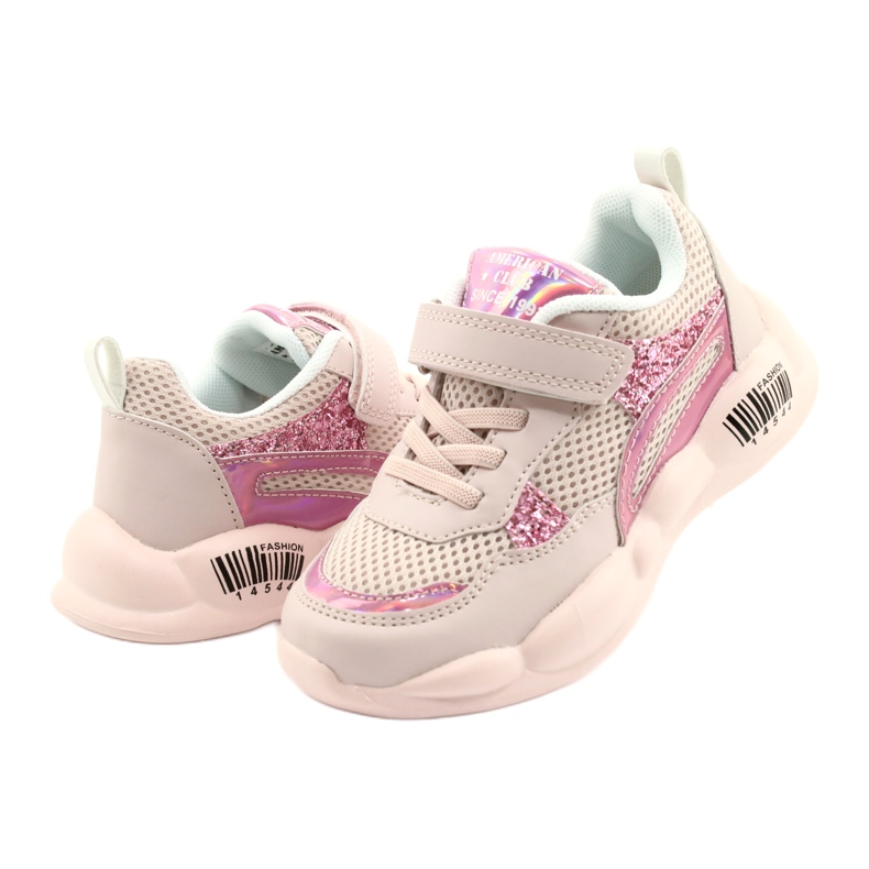American Club Moderigtige Pink Halographic Sportssko ES23/21 lyserød 3