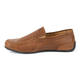 Polbut Mænds læder loafers 2105 kamel brun 1