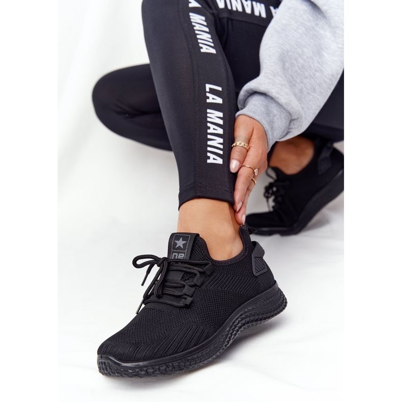 Kvinders slip-on sorte sportssko 1