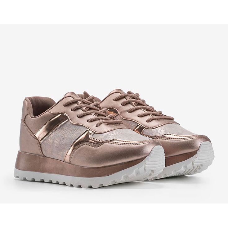Champagne sneakers øko-læder 2019-447 flerfarvet gylden 1