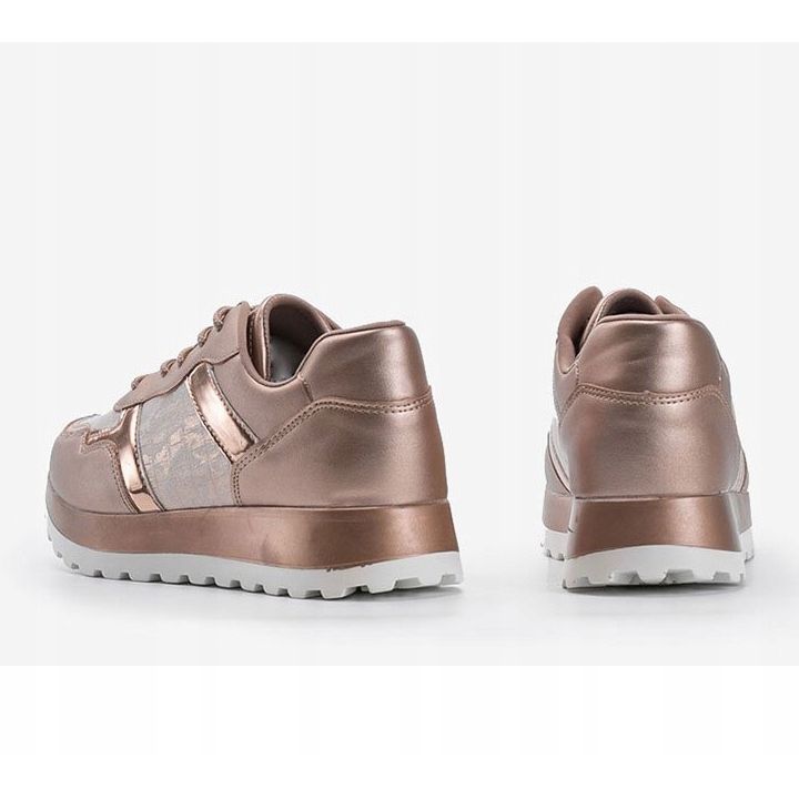 Champagne sneakers øko-læder 2019-447 flerfarvet gylden 2