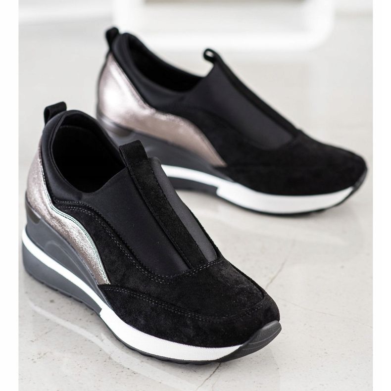 VINCEZA Slip On Sko sort 1