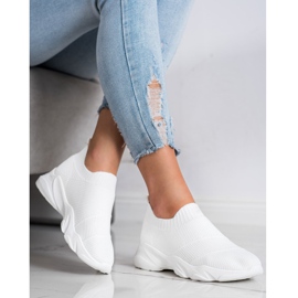 SHELOVET Komfortable slip-on sko hvid 1