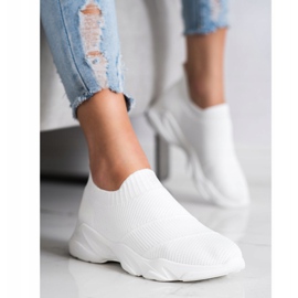 SHELOVET Komfortable slip-on sko hvid 4
