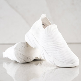 SHELOVET Komfortable slip-on sko hvid 2
