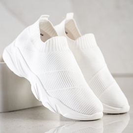 SHELOVET Komfortable slip-on sko hvid 3
