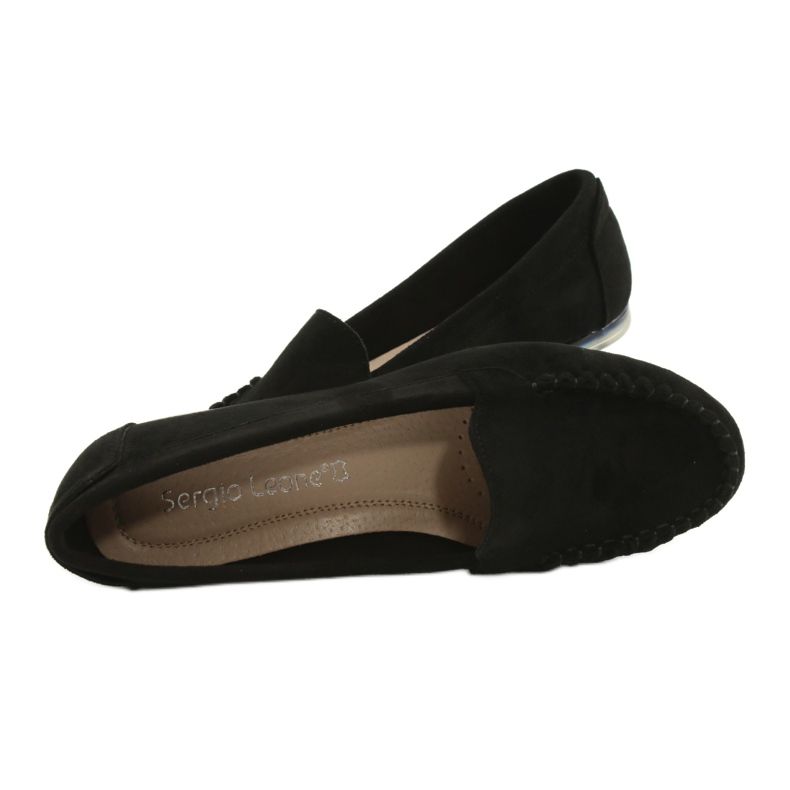 Sergio Leone Kvinder sorte ruskind loafers MK722 5