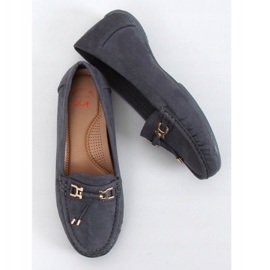 Grå kvinders loafers på en grå H9228 Gris 1